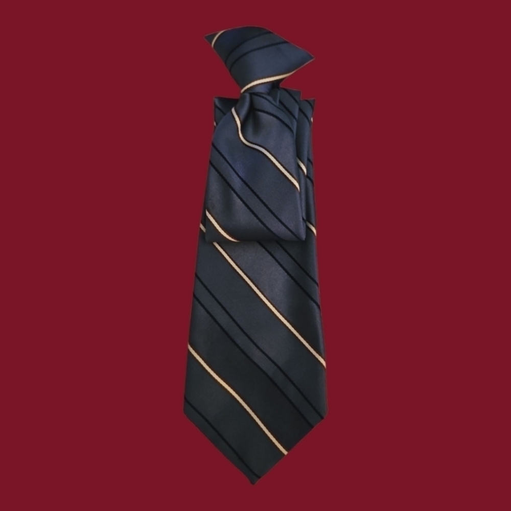 3/$30 Vtg SEARS 1980s Blue and White  Striped Slim Clip-on Tie